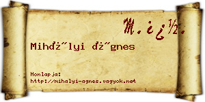 Mihályi Ágnes névjegykártya