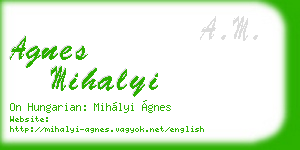 agnes mihalyi business card