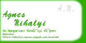agnes mihalyi business card